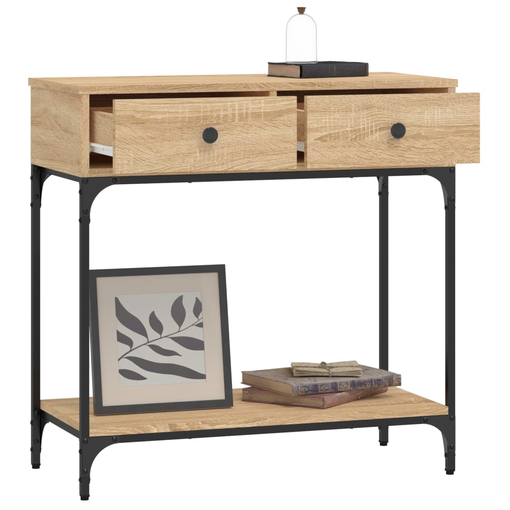 Table console chêne sonoma 75x34,5x75 cm bois d'ingénierie - XIOS