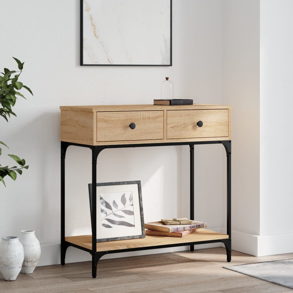 Table console chêne sonoma 75x34,5x75 cm bois d'ingénierie - XIOS