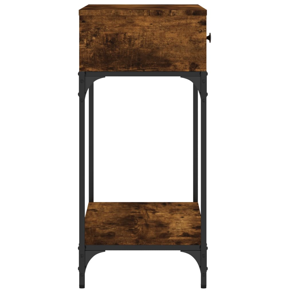 Table console chêne fumé 75x34,5x75 cm bois d'ingénierie - XIOS