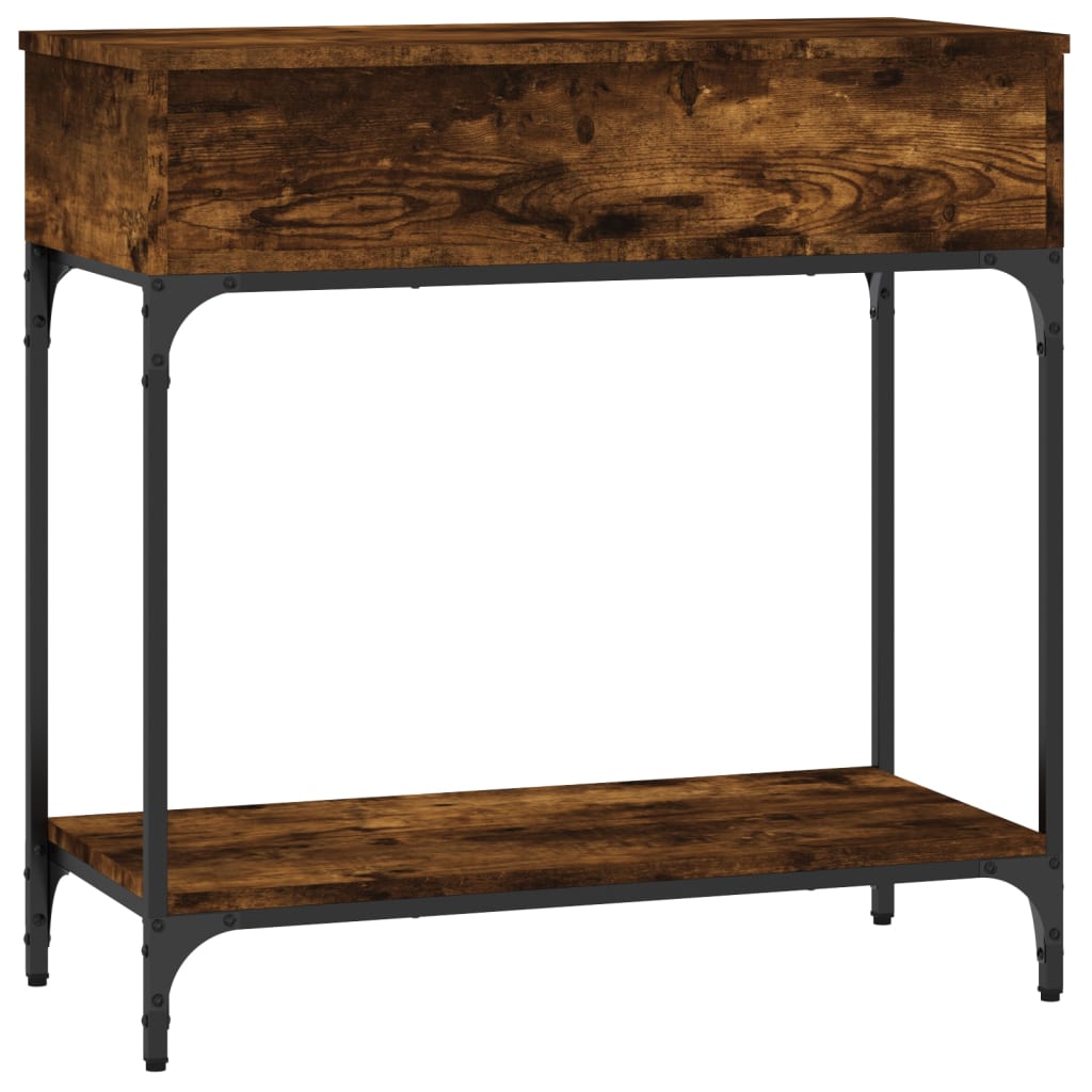 Table console chêne fumé 75x34,5x75 cm bois d'ingénierie - XIOS