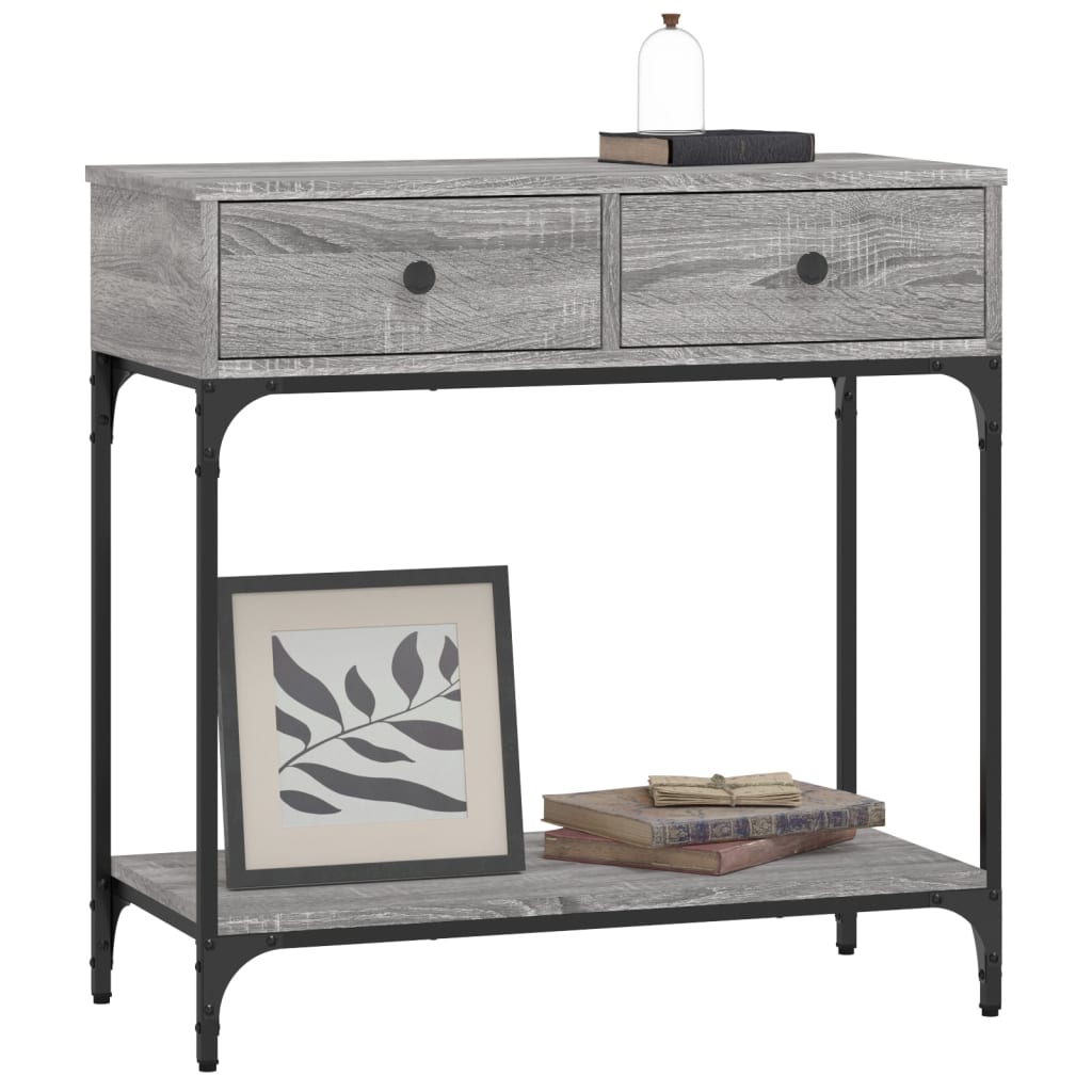 Table console sonoma gris 75x34,5x75 cm bois d'ingénierie - XIOS