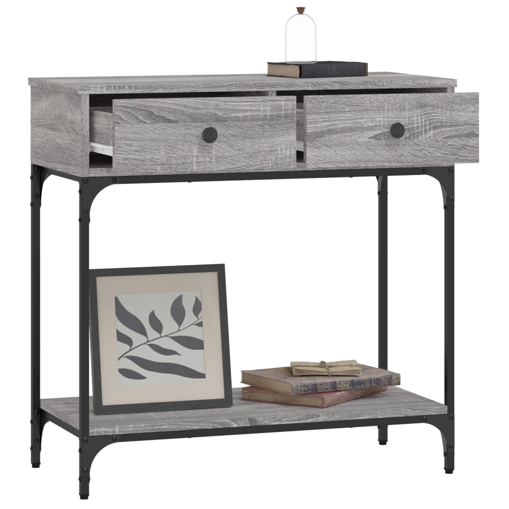 Table console sonoma gris 75x34,5x75 cm bois d'ingénierie - XIOS