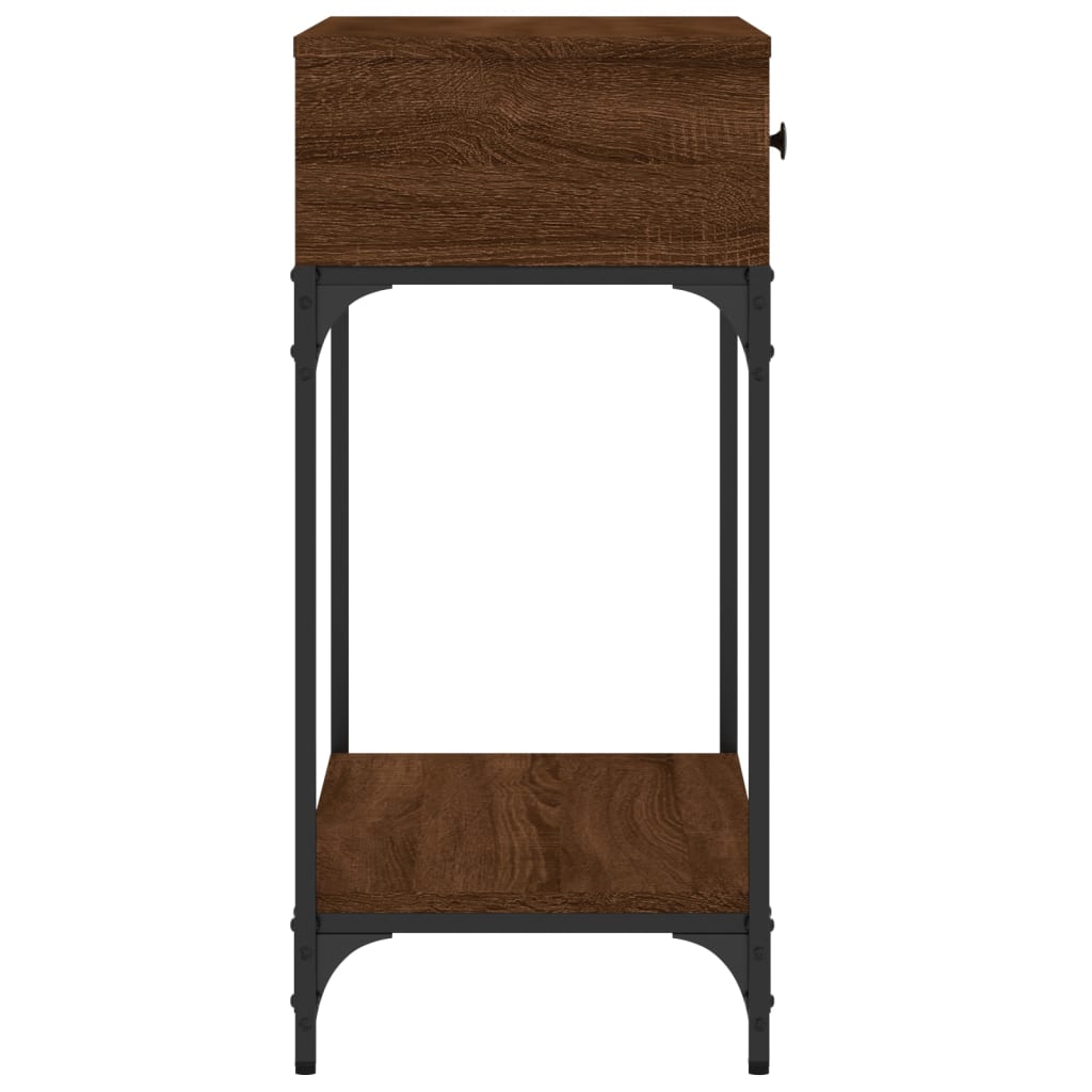 Table console chêne marron 75x34,5x75 cm bois d'ingénierie - XIOS