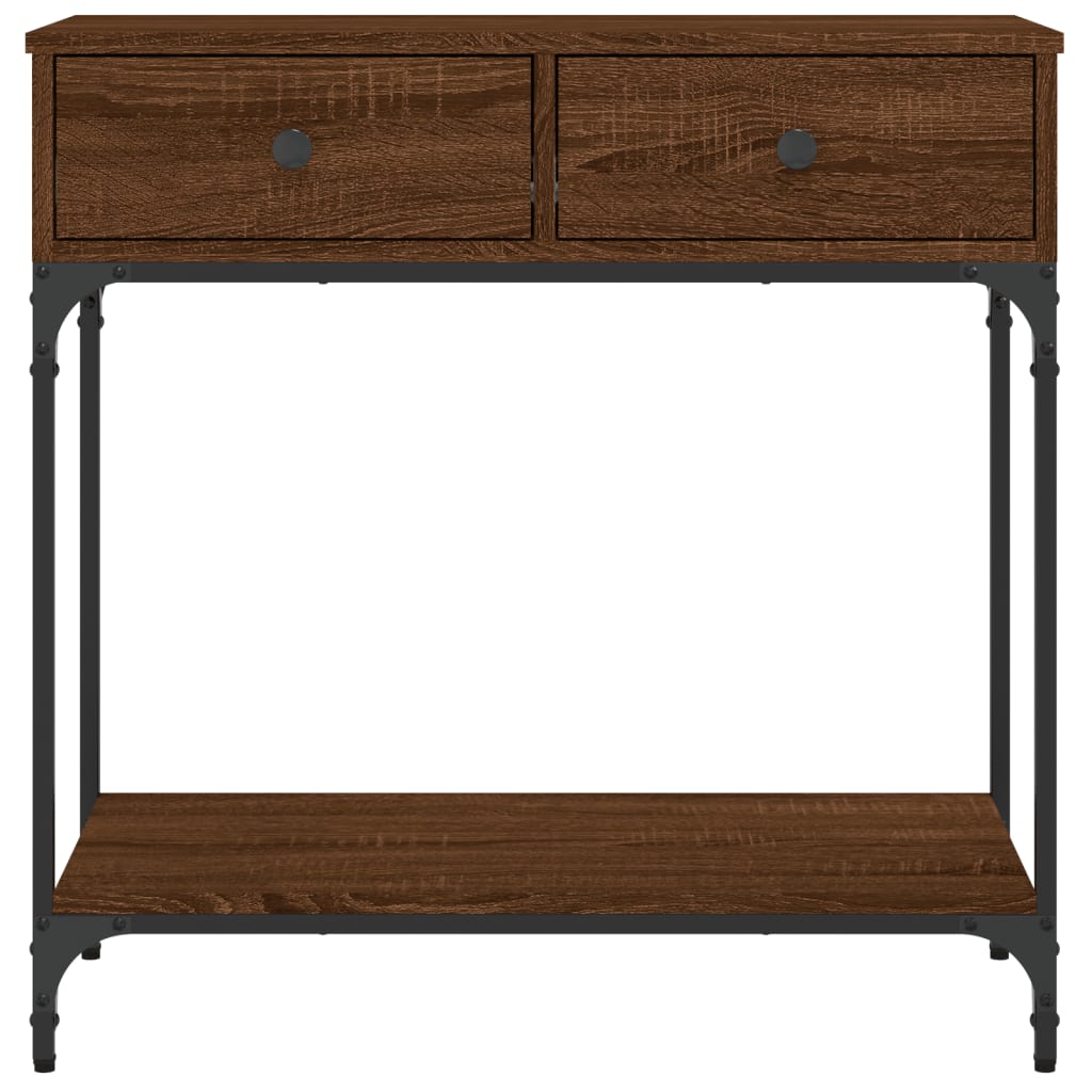 Table console chêne marron 75x34,5x75 cm bois d'ingénierie - XIOS