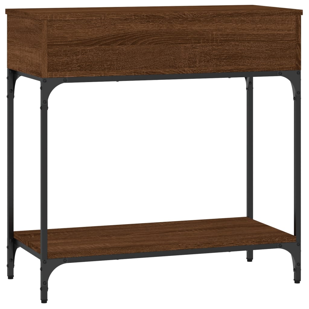 Table console chêne marron 75x34,5x75 cm bois d'ingénierie - XIOS