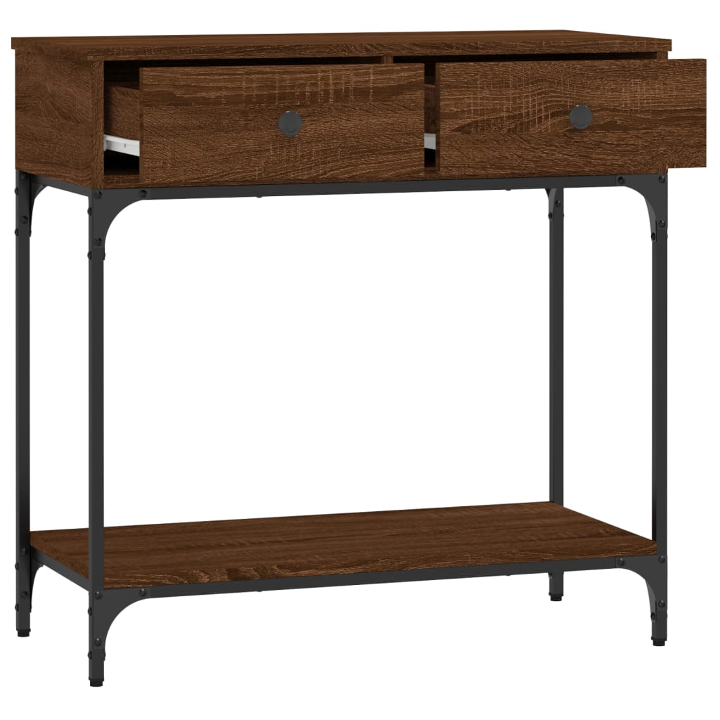Table console chêne marron 75x34,5x75 cm bois d'ingénierie - XIOS