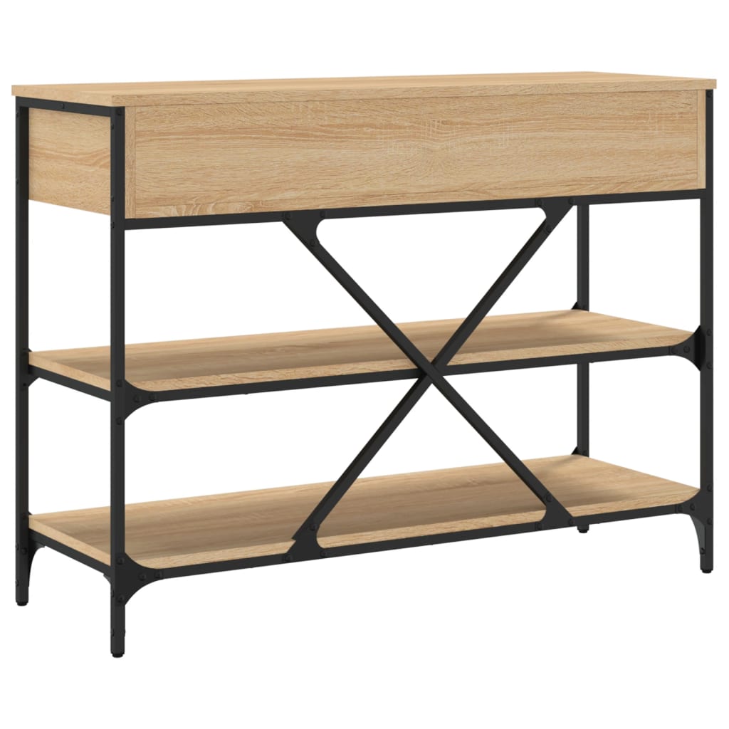 Table console avec tiroirs et étagères chêne sonoma - XIOS