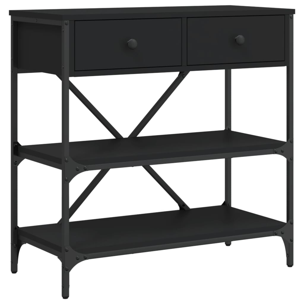 Table console noir 75x34,5x75 cm bois d'ingénierie - XIOS