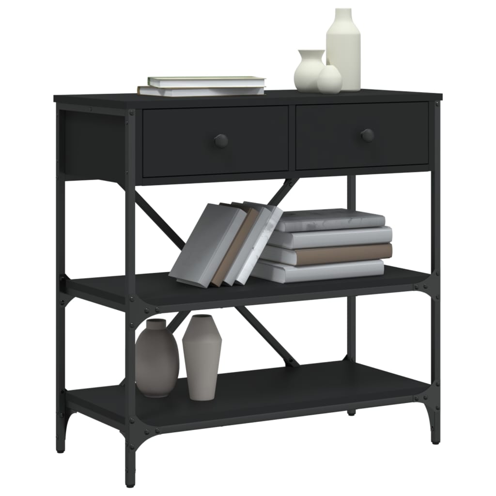 Table console noir 75x34,5x75 cm bois d'ingénierie - XIOS