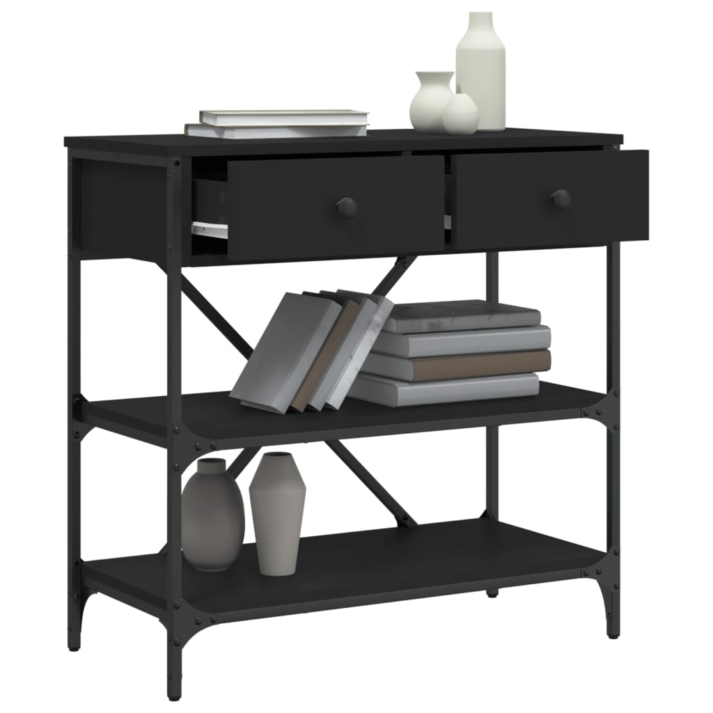 Table console noir 75x34,5x75 cm bois d'ingénierie - XIOS