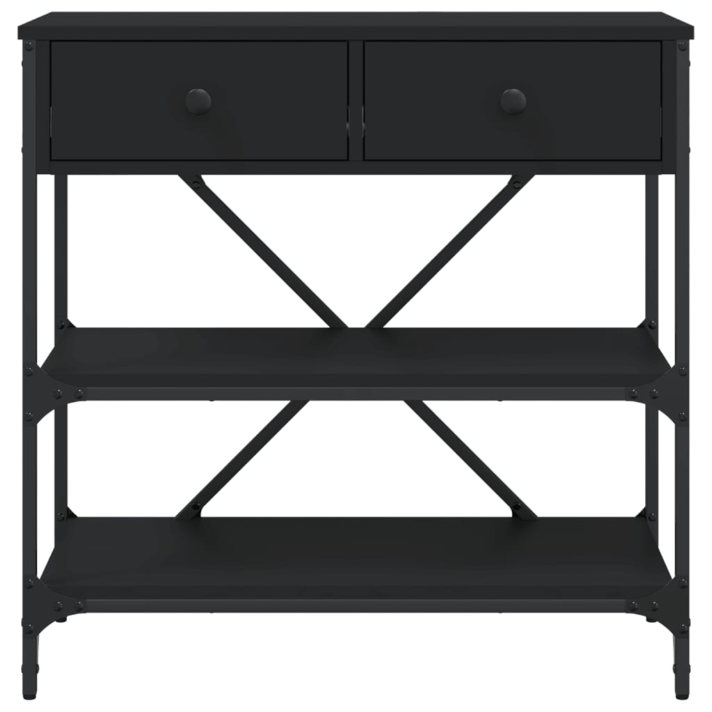 Table console noir 75x34,5x75 cm bois d'ingénierie - XIOS