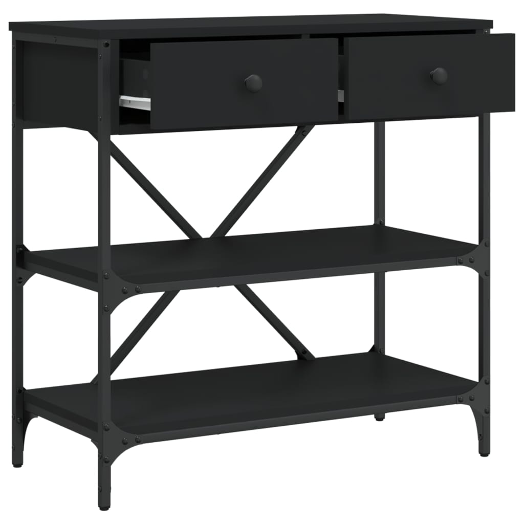 Table console noir 75x34,5x75 cm bois d'ingénierie - XIOS