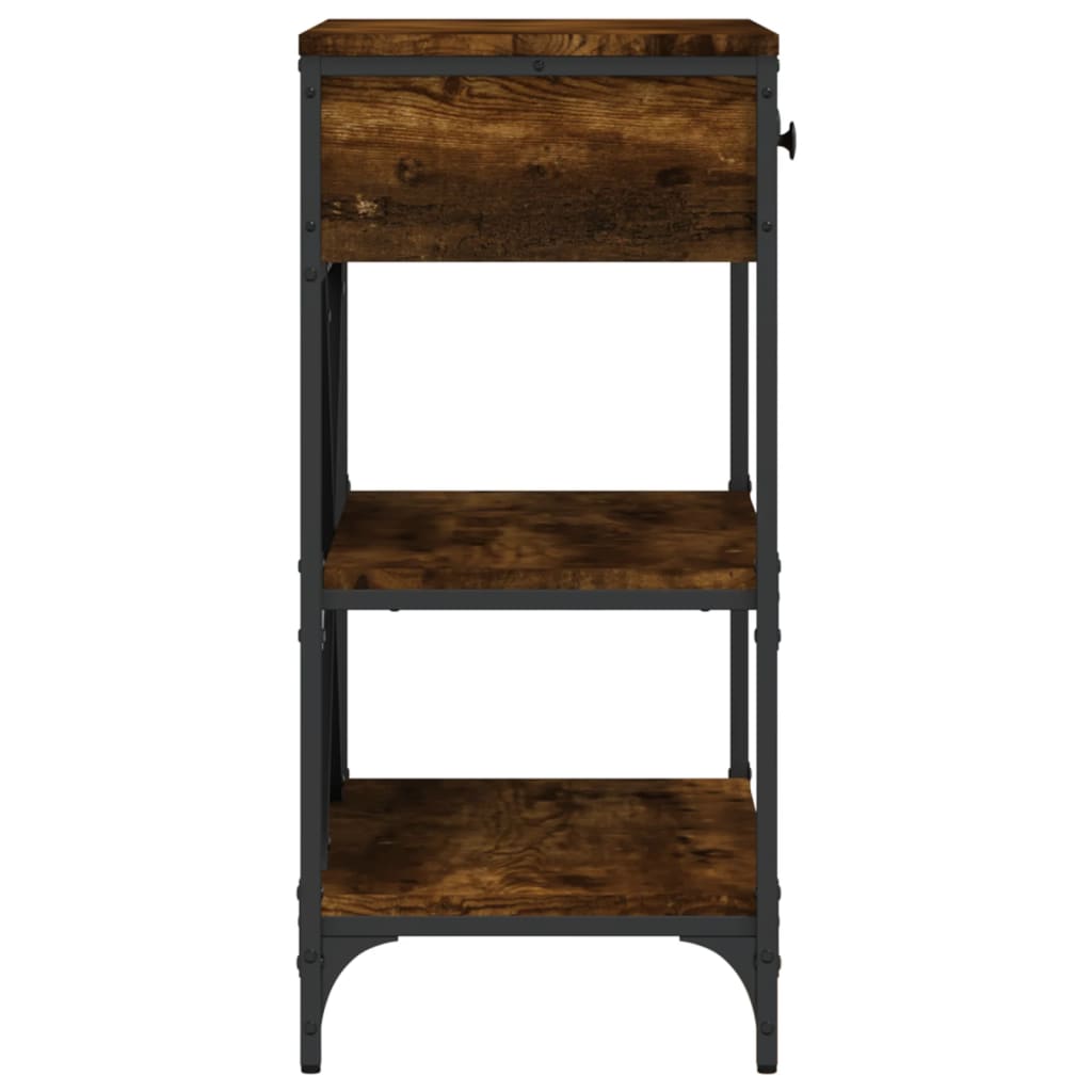 Table console chêne fumé 75x34,5x75 cm bois d'ingénierie - XIOS