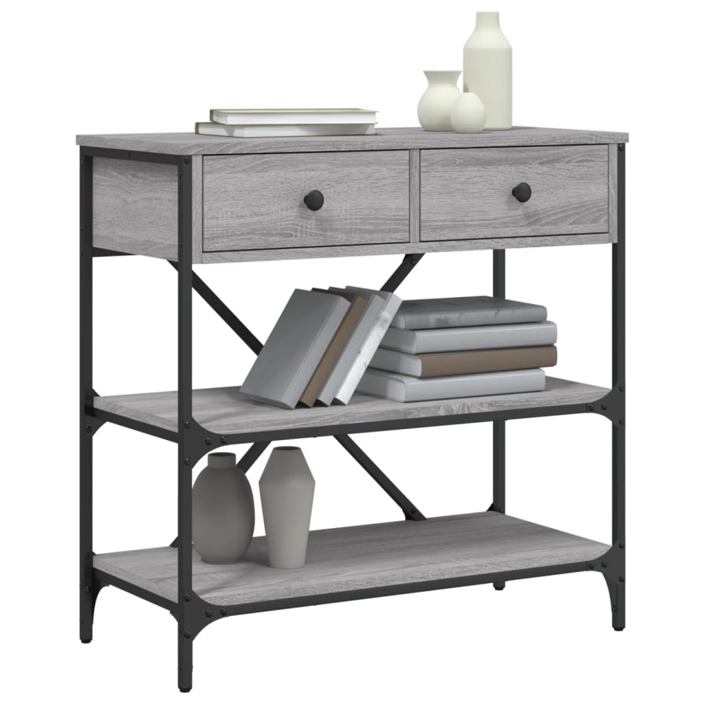 Table console sonoma gris 75x34,5x75 cm bois d'ingénierie - XIOS