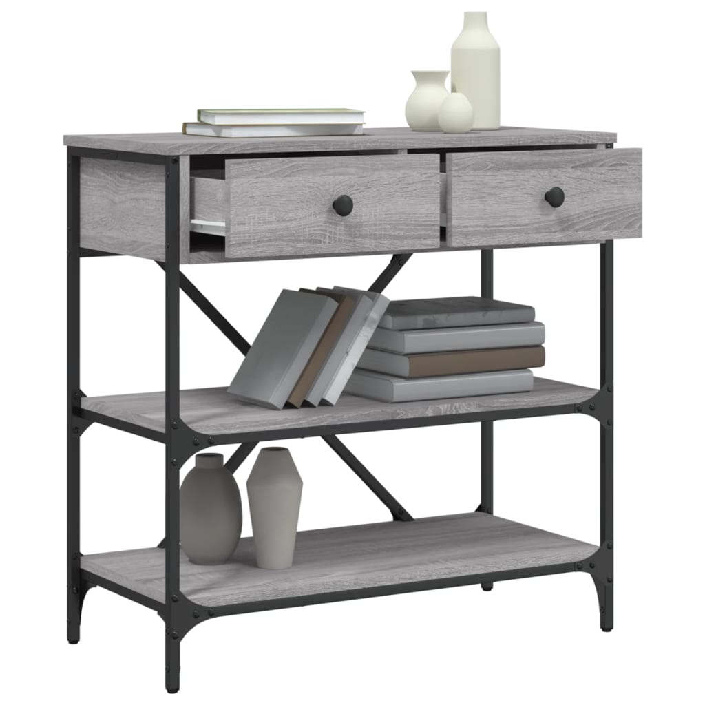 Table console sonoma gris 75x34,5x75 cm bois d'ingénierie - XIOS