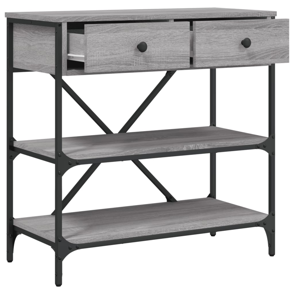 Table console sonoma gris 75x34,5x75 cm bois d'ingénierie - XIOS