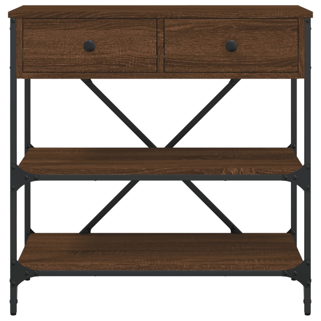 Table console chêne marron 75x34,5x75 cm bois d'ingénierie - XIOS