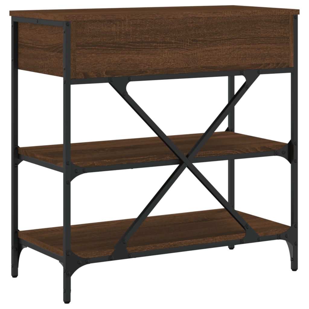 Table console chêne marron 75x34,5x75 cm bois d'ingénierie - XIOS