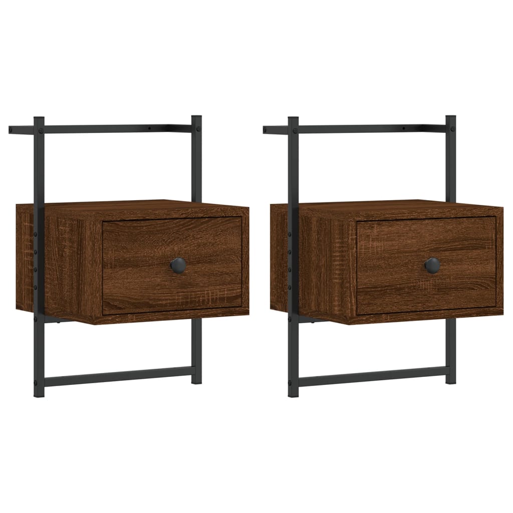 Table de chevet murale 2 pcs chêne marron 35x30x51 cm - XIOS