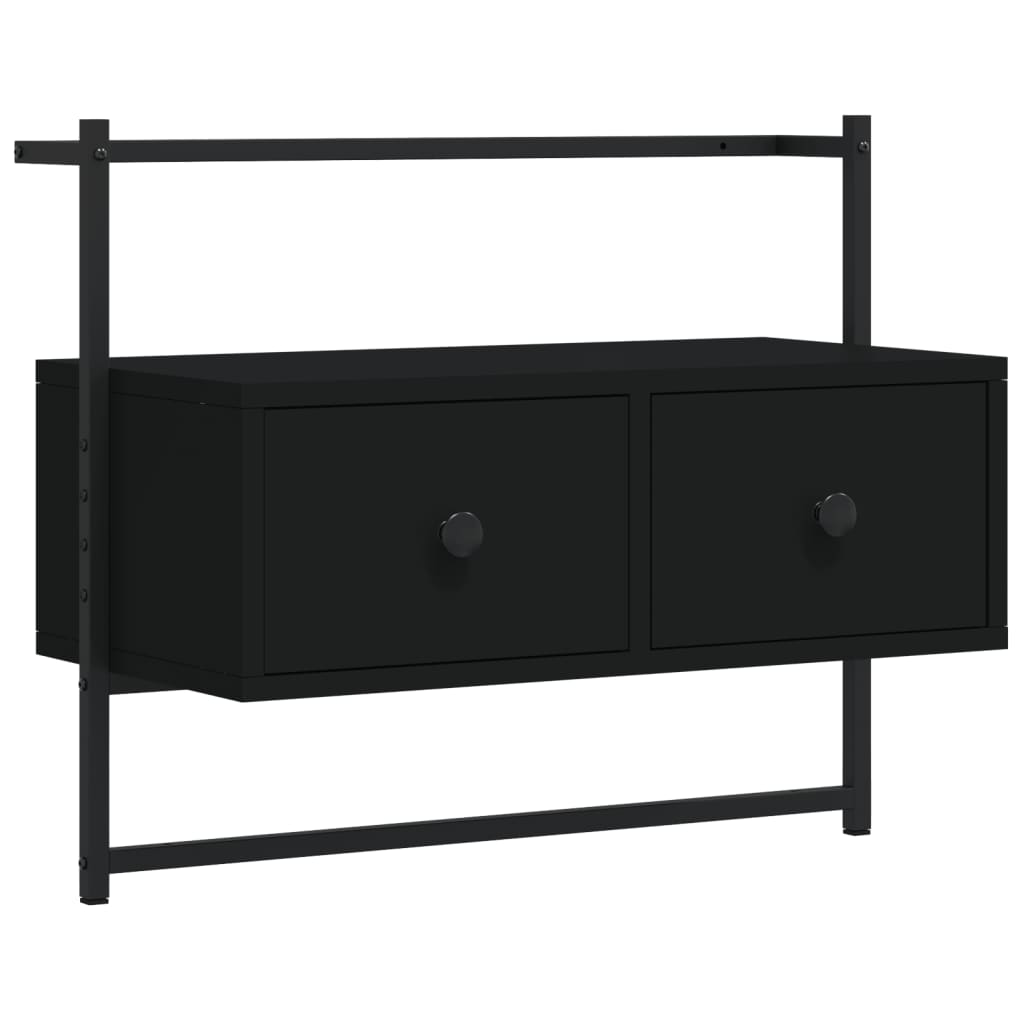 Meuble TV mural noir 60,5x30x51 cm bois d'ingénierie - XIOS
