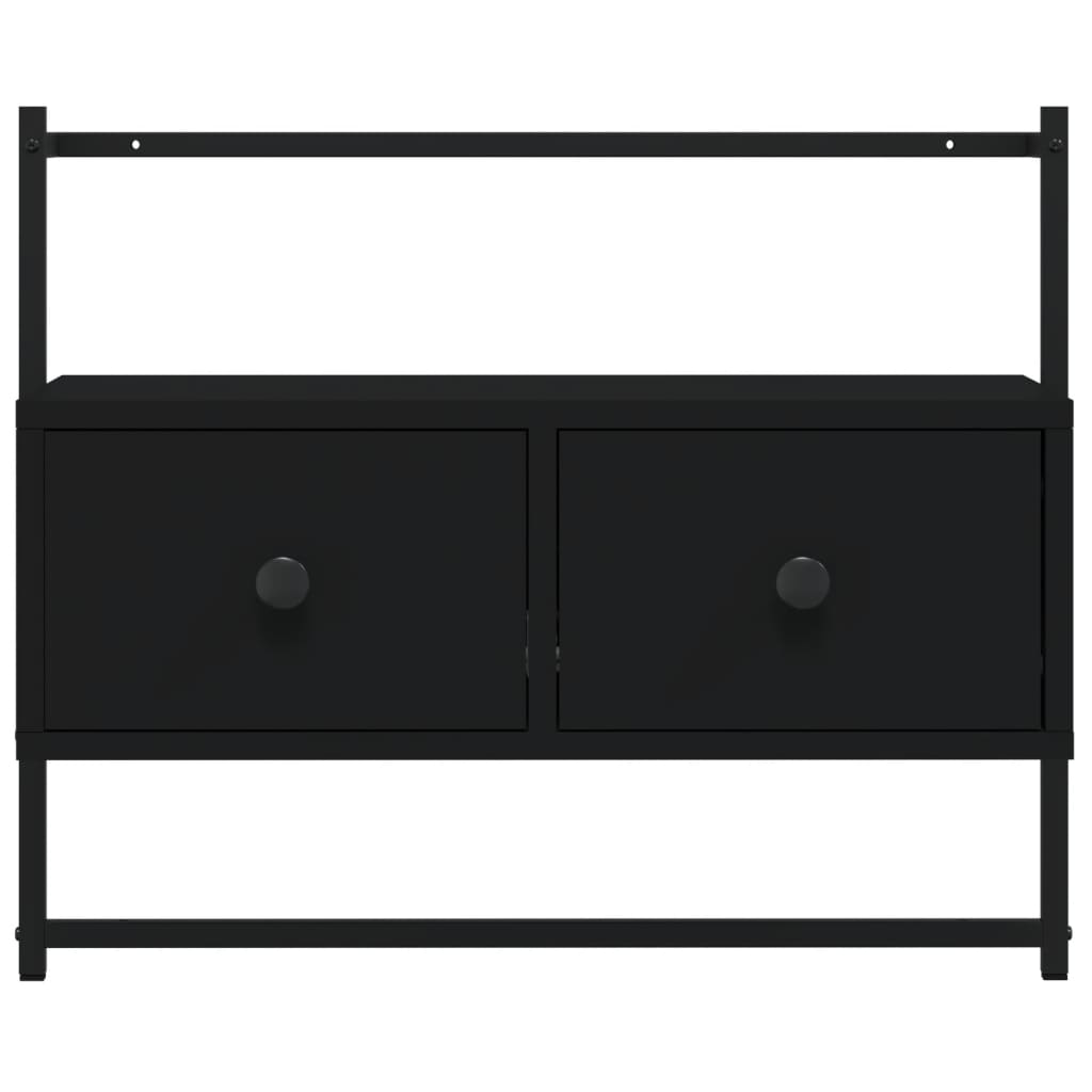 Meuble TV mural noir 60,5x30x51 cm bois d'ingénierie - XIOS