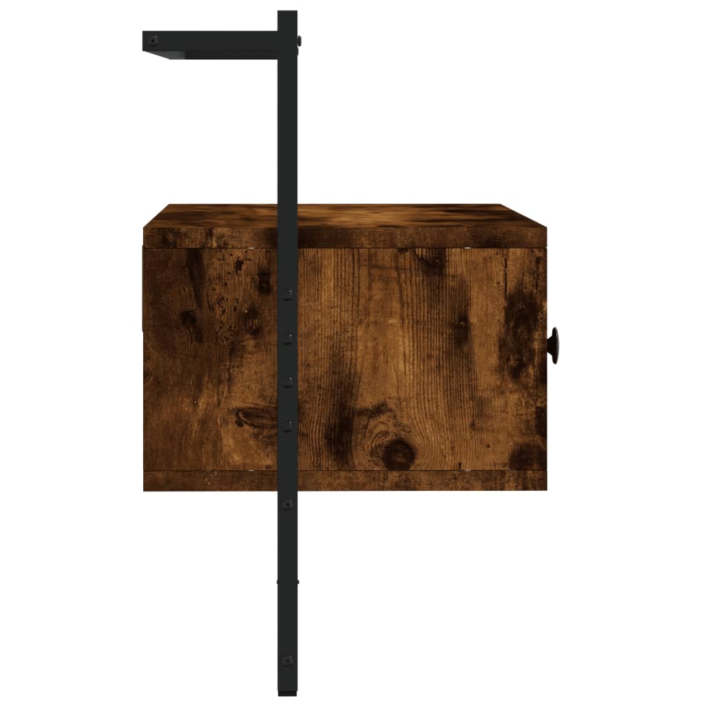 Meuble TV mural chêne fumé 60,5x30x51 cm bois d'ingénierie - XIOS
