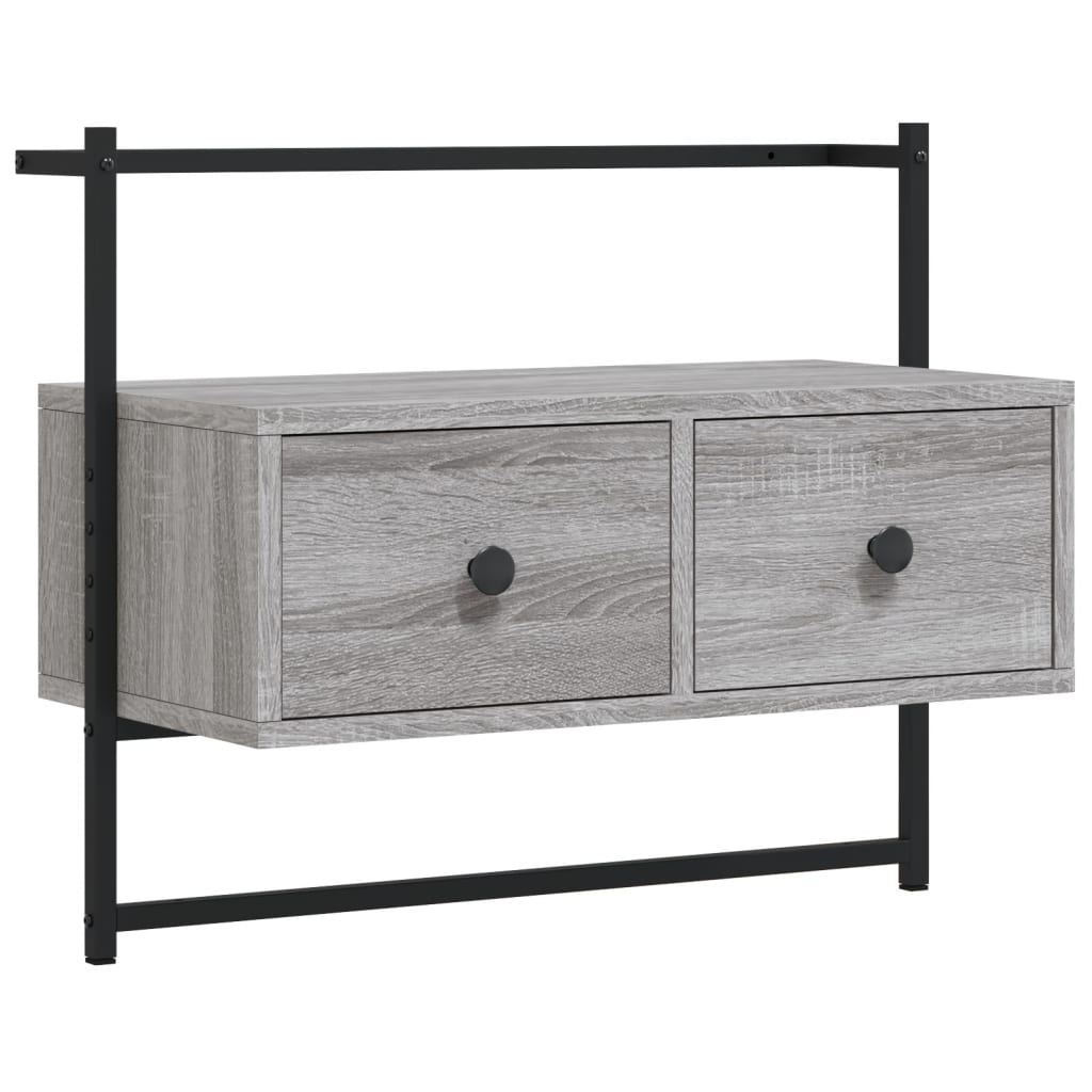 Meuble TV mural sonoma gris 60,5x30x51 cm bois d'ingénierie - XIOS