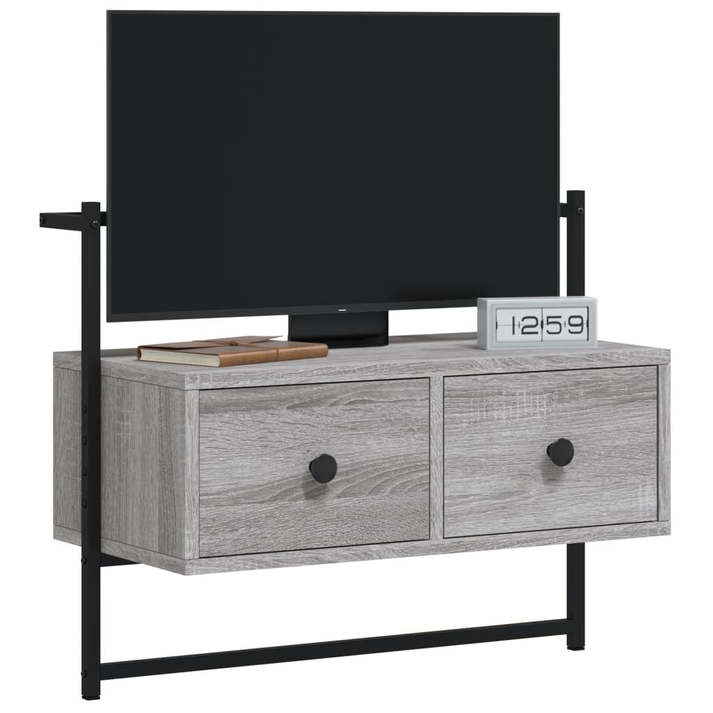 Meuble TV mural sonoma gris 60,5x30x51 cm bois d'ingénierie - XIOS