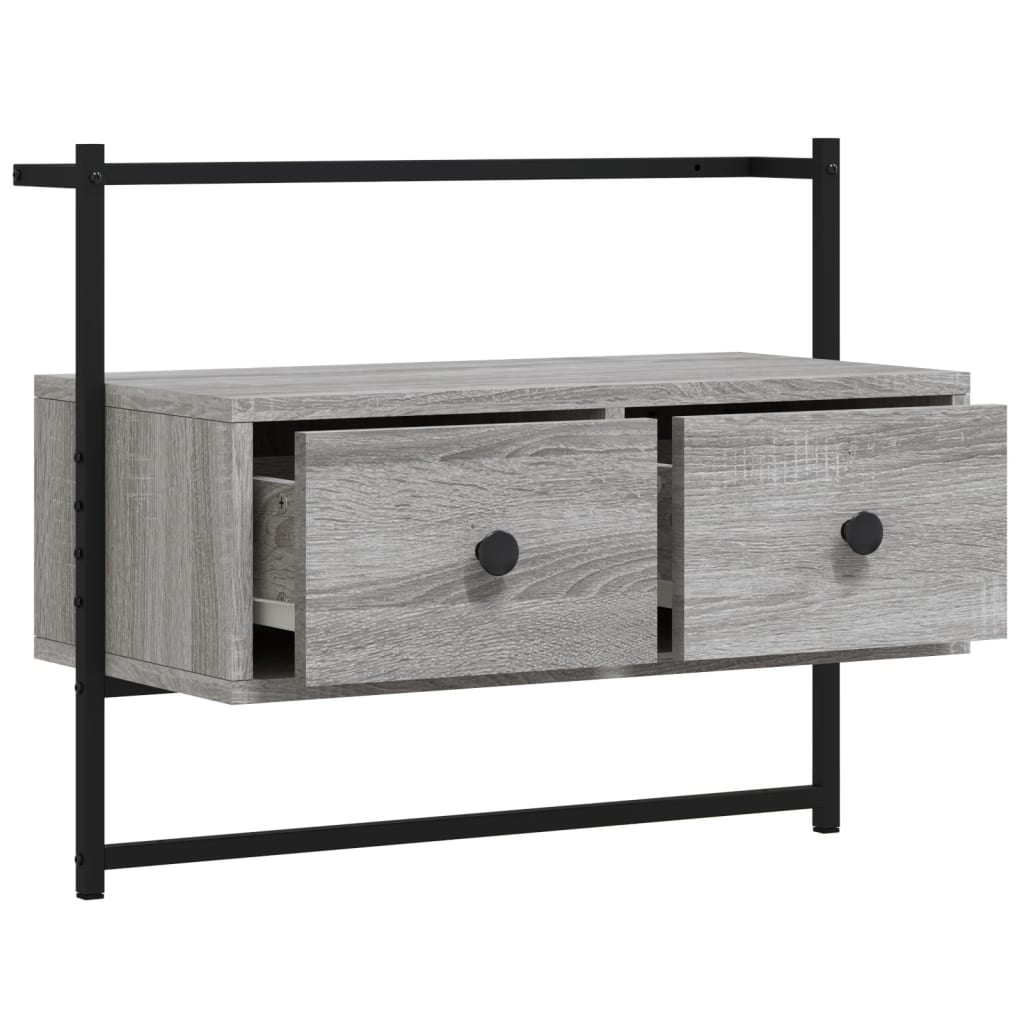 Meuble TV mural sonoma gris 60,5x30x51 cm bois d'ingénierie - XIOS