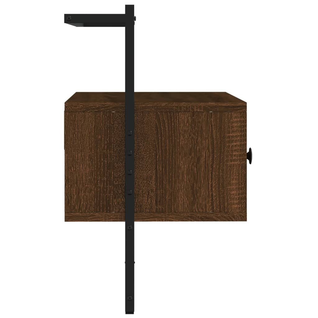 Meuble TV mural chêne marron 60,5x30x51 cm bois d'ingénierie - XIOS