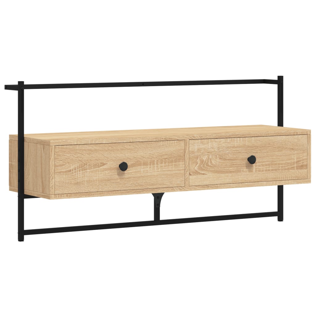 Meuble TV mural chêne sonoma 100,5x30x51 cm bois d'ingénierie - XIOS