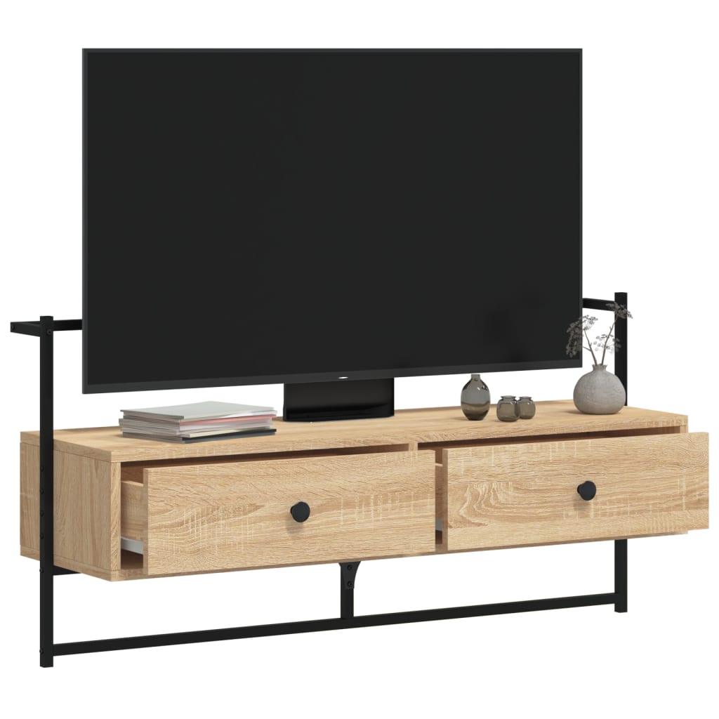 Meuble TV mural chêne sonoma 100,5x30x51 cm bois d'ingénierie - XIOS