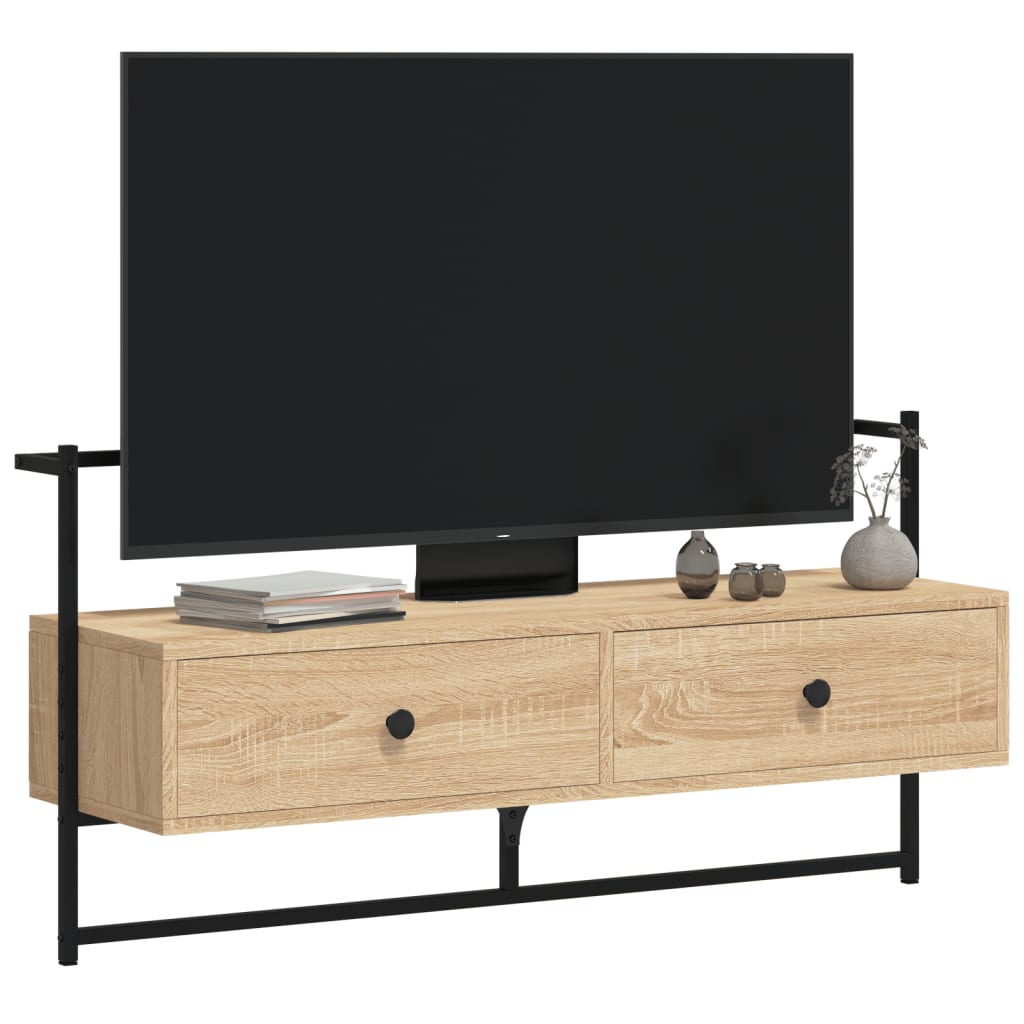 Meuble TV mural chêne sonoma 100,5x30x51 cm bois d'ingénierie - XIOS