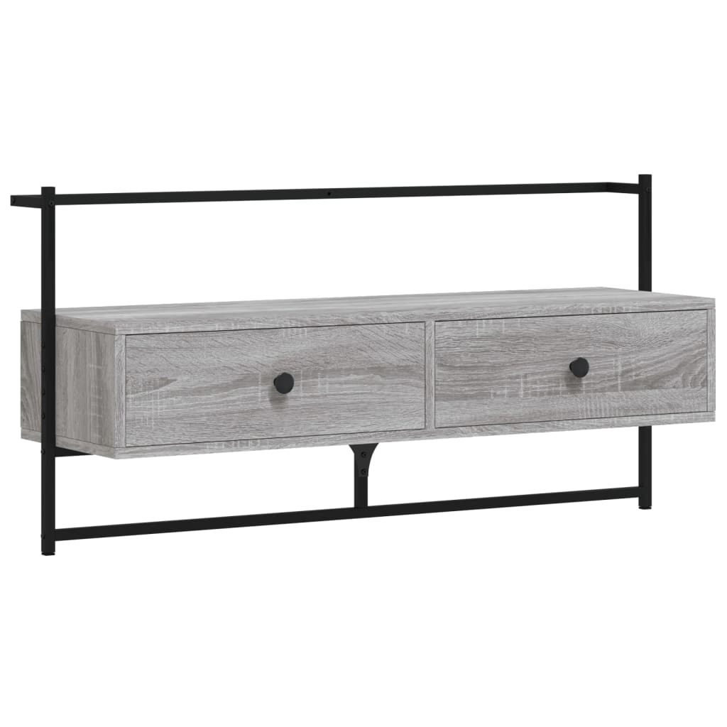 Meuble TV mural sonoma gris 100,5x30x51 cm bois d'ingénierie - XIOS