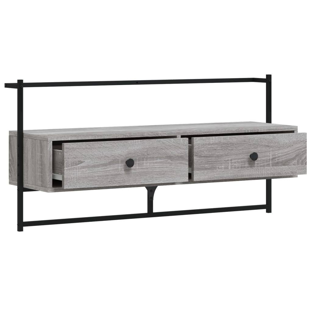Meuble TV mural sonoma gris 100,5x30x51 cm bois d'ingénierie - XIOS