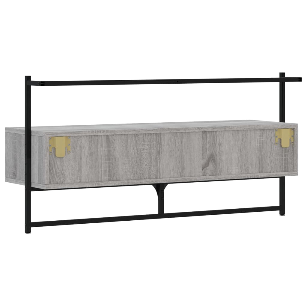 Meuble TV mural sonoma gris 100,5x30x51 cm bois d'ingénierie - XIOS