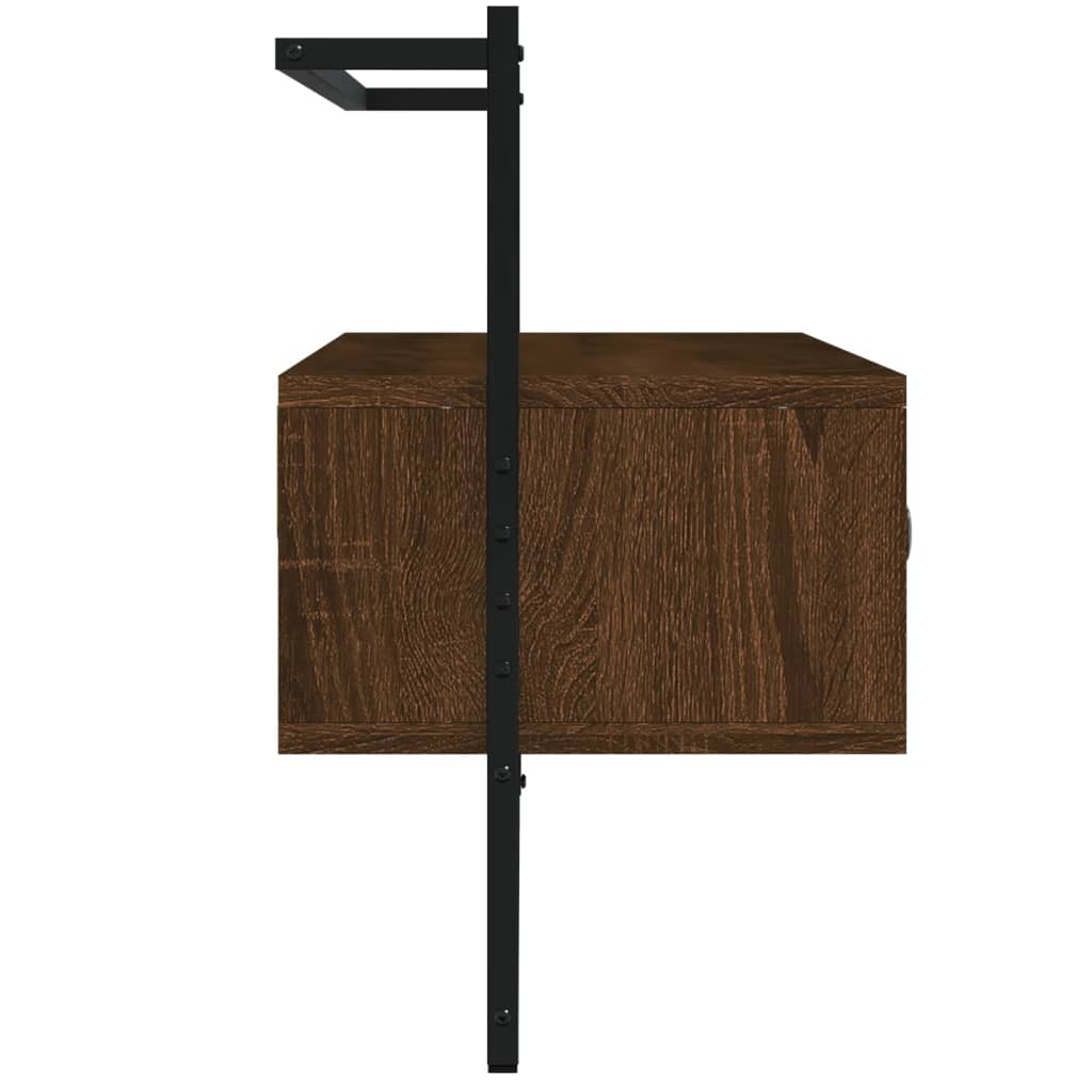 Meuble TV mural chêne marron 100,5x30x51 cm bois d'ingénierie - XIOS