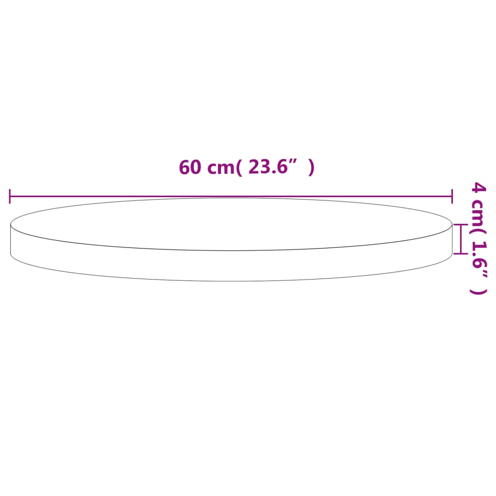 Dessus de table Ø60x4 cm rond bois massif de hêtre - XIOS