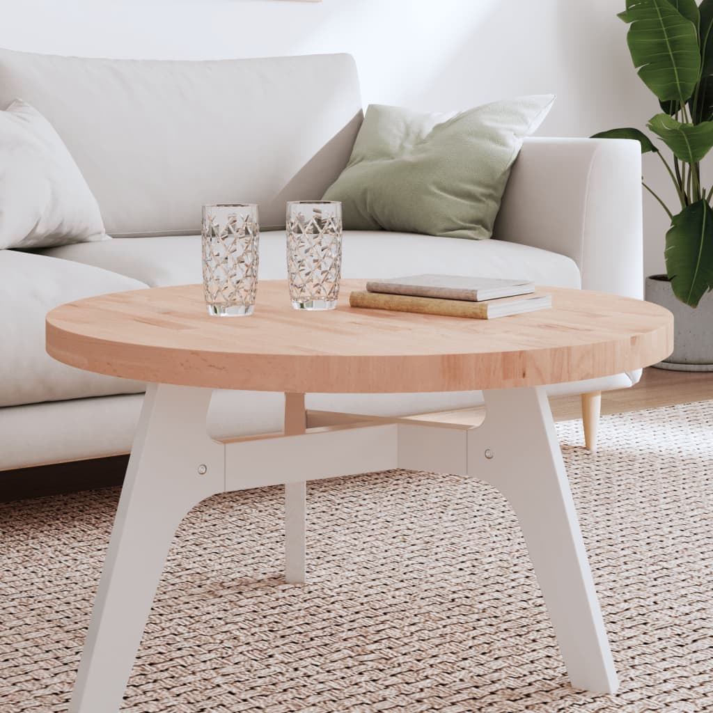Dessus de table Ø80x4 cm rond bois massif de hêtre - XIOS