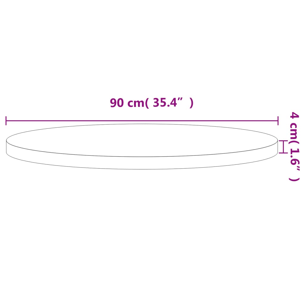 Dessus de table Ø90x4 cm rond bois massif de hêtre - XIOS