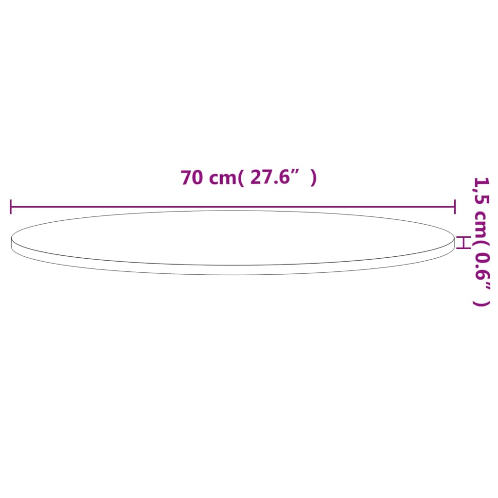 Dessus de table Ø70x1,5 cm rond bois massif de hêtre - XIOS