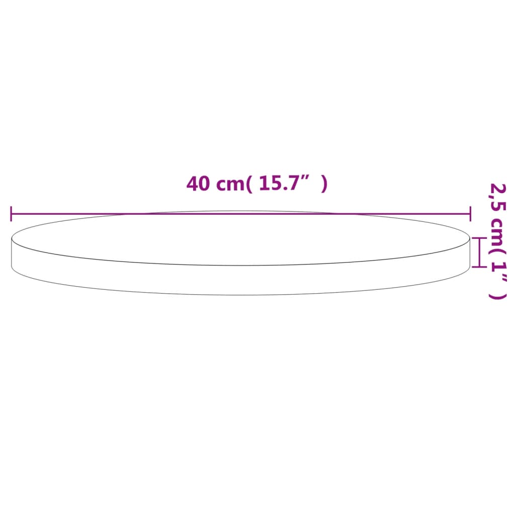 Dessus de table Ø40x2,5 cm rond bois massif de hêtre Plateaux de table vidaXL