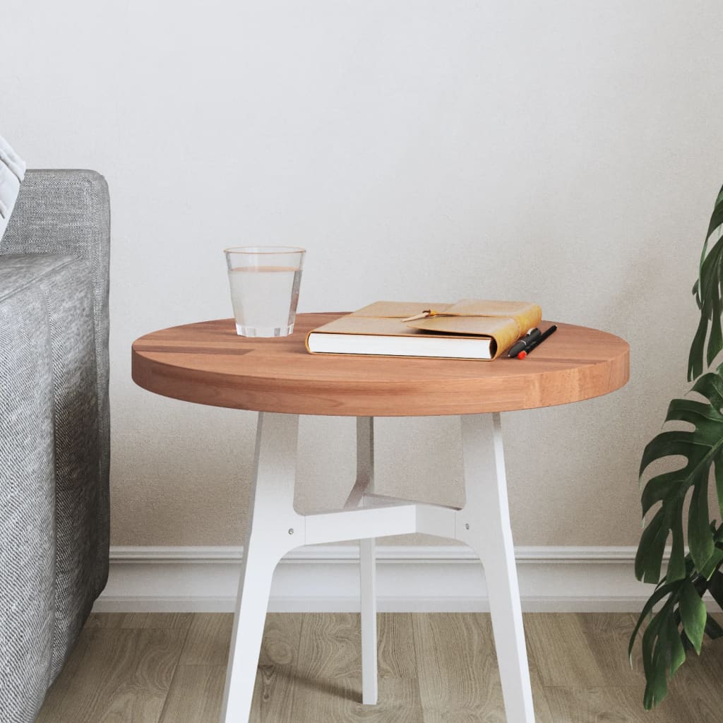 Dessus de table Ø40x2,5 cm rond bois massif de hêtre Plateaux de table vidaXL