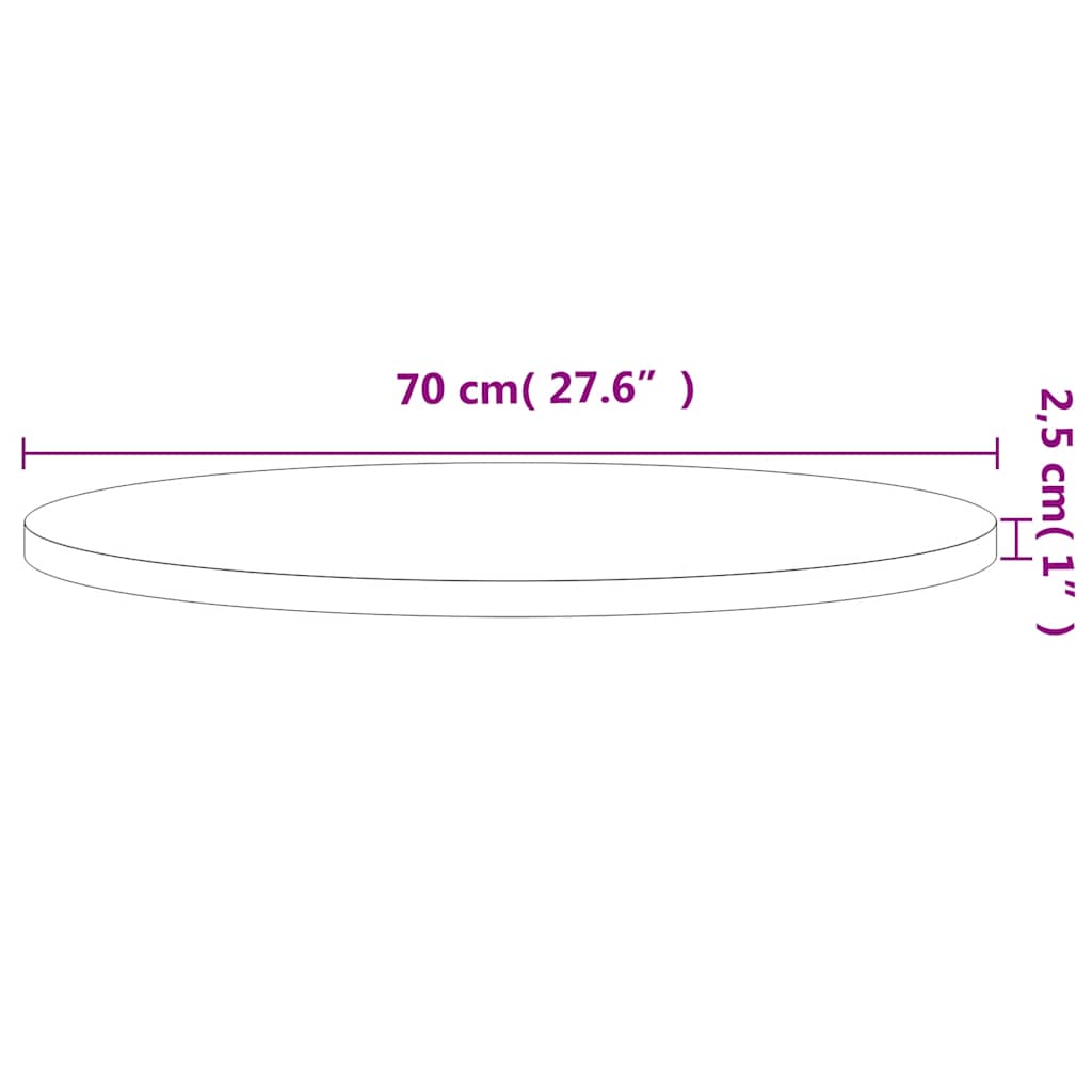 Dessus de table Ø70x2,5 cm rond bois massif de hêtre - XIOS