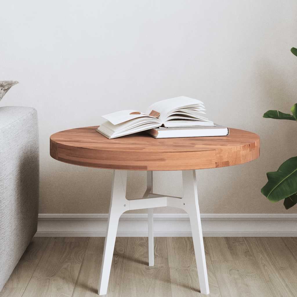 Dessus de table Ø50x4 cm rond bois massif de hêtre - XIOS