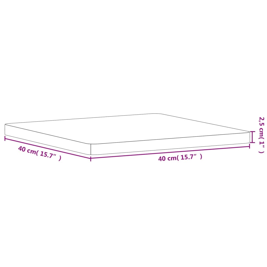 Dessus de table 40x40x2,5 cm carré bois massif de hêtre Plateaux de table vidaXL