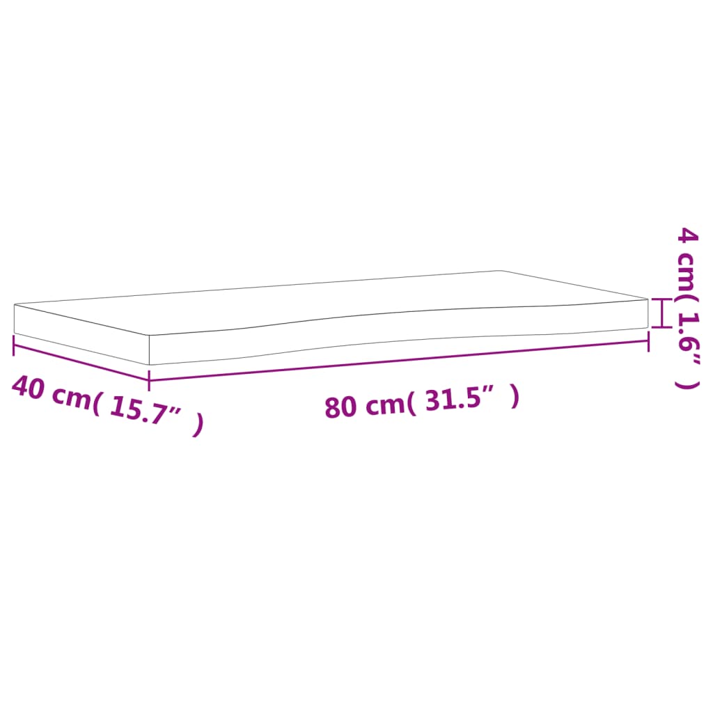 Dessus de bureau 80x(36-40)x4 cm bois massif de hêtre Pièces et accessoires pour bureaux vidaXL