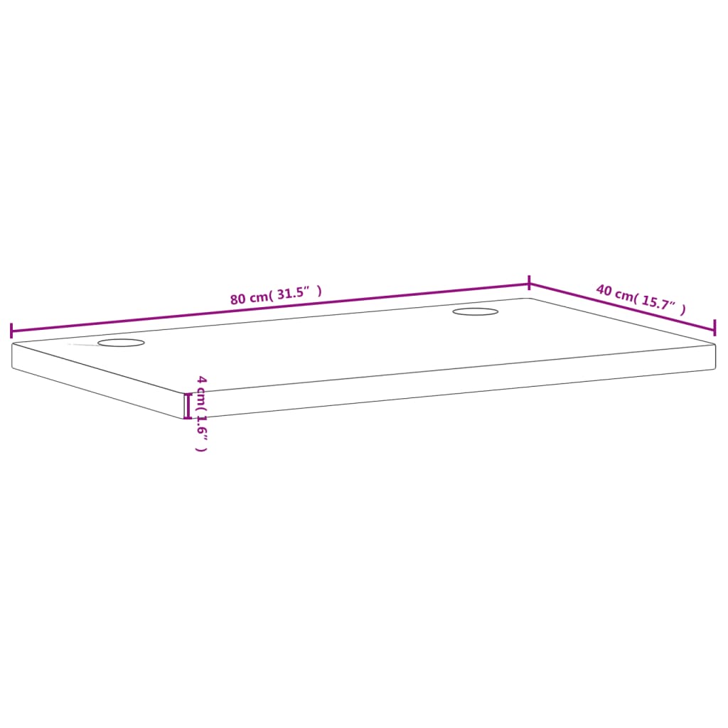 Dessus de bureau 80x40x4 cm bois massif de hêtre - XIOS