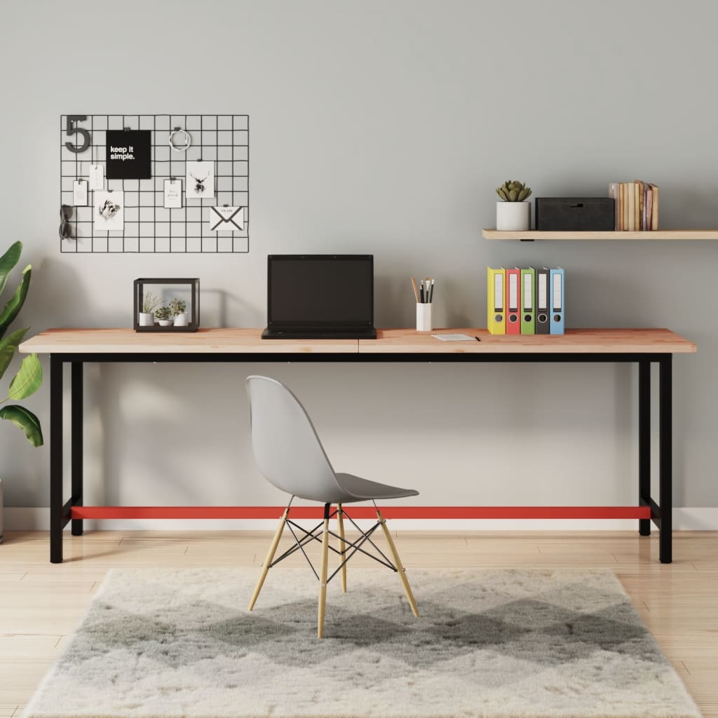 Dessus de bureau 220x55x2,5 cm bois massif de hêtre - XIOS