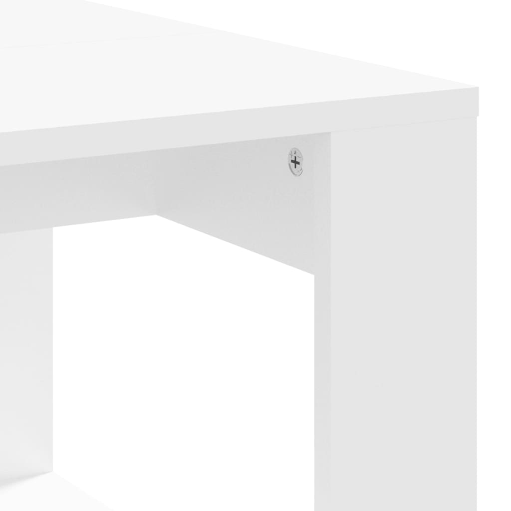 Table basse blanc 102x50x35 cm bois d'ingénierie - XIOS